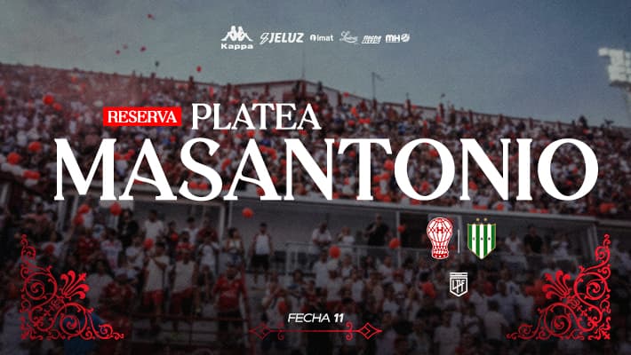 Reservas para la platea Masantonio ante Banfield