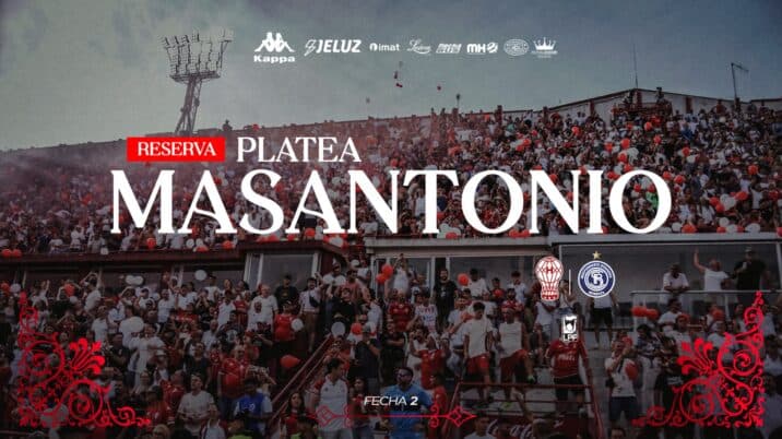 Reservas para la platea Masantonio ante Independiente Rivadavia